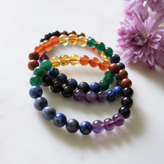 7 Chakra Crystal Bracelet -  8mm,10mm Natural - Image 2