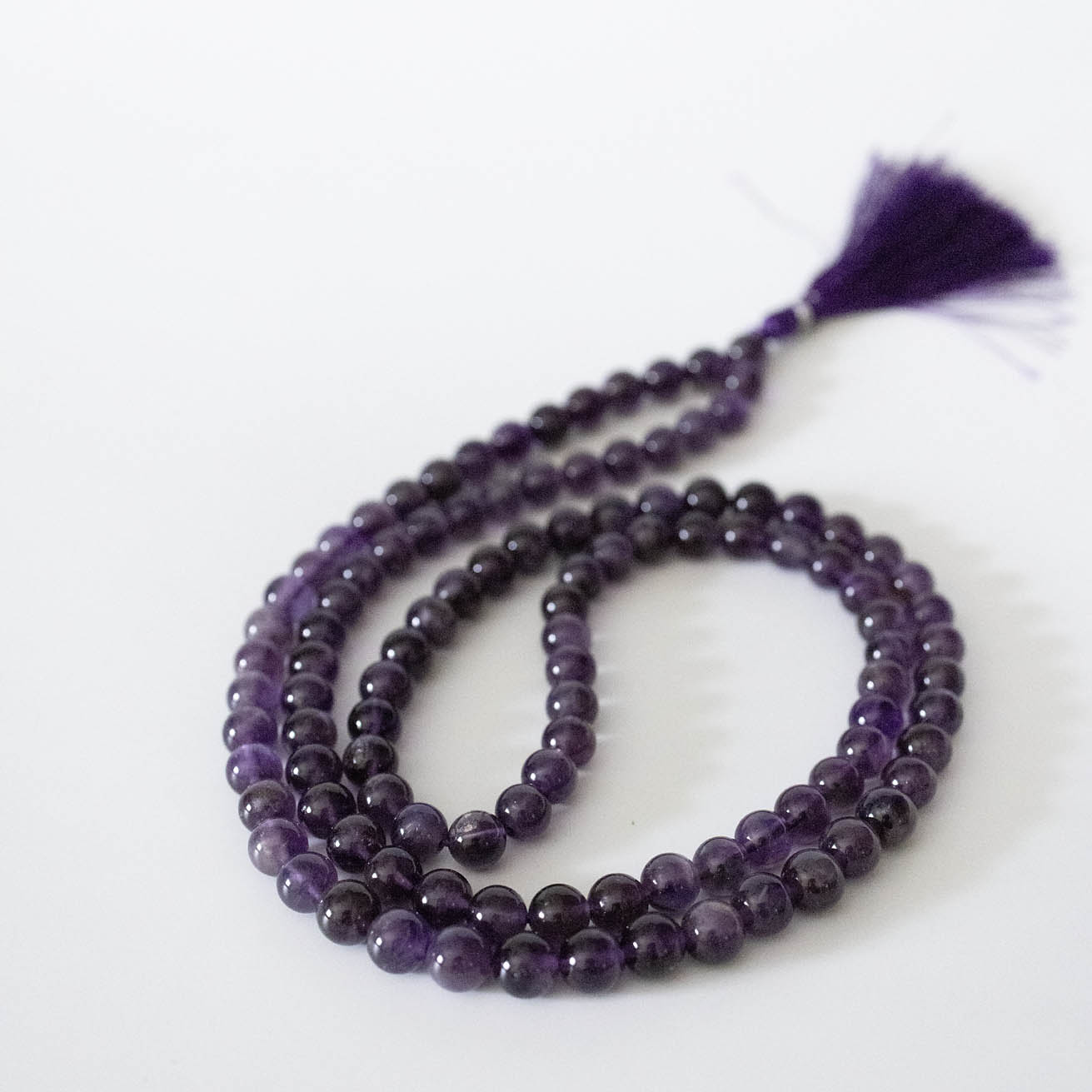 Amethyst Japmala – 8mm Natural Beads