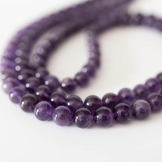 Amethyst Japmala - 8mm Natural Beads - Image 2