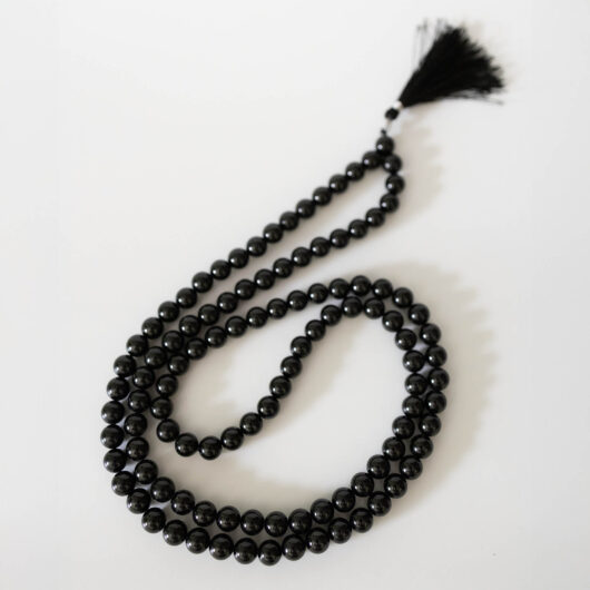 Black Tourmaline Japmala - 8mm Natural Beads