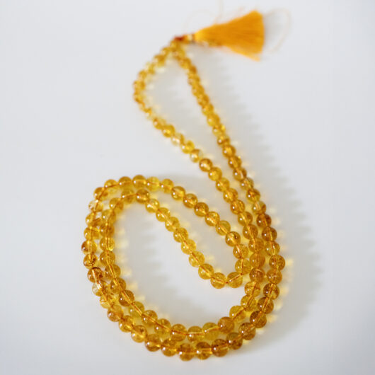 Citrine Crystal Japmala - 8mm Natural Beads