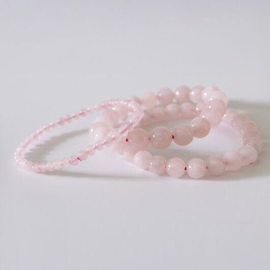 Rose Quartz Bracelet - 4mm, 8mm,10mm Natural Beads - Image 2