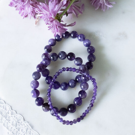 Amethyst Bracelet - 4mm, 8mm, 10mm Natural