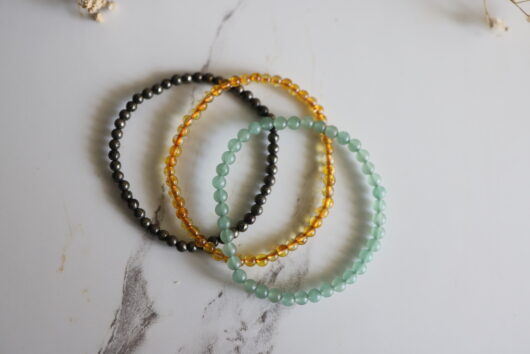 Abundance and Prosperity crystal bracelets bundle - 4mm, 8mm, 10mm Natural - Image 2