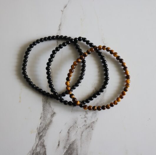 Protection and Grounding crystal bracelets bundle - 4mm, 8mm, 10mm Natural - Image 2