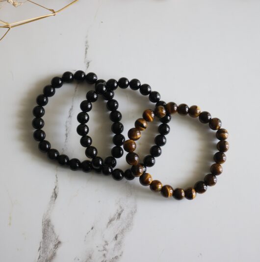 Protection and Grounding crystal bracelets bundle - 4mm, 8mm, 10mm Natural - Image 3
