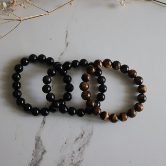 Protection and Grounding crystal bracelets bundle - 4mm, 8mm, 10mm Natural - Image 4