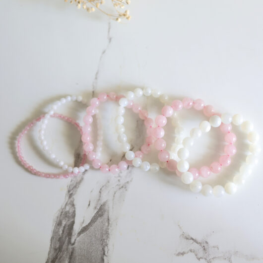 Love and New Beginnings crystal bracelets bundle - 4mm, 8mm, 10mm Natural