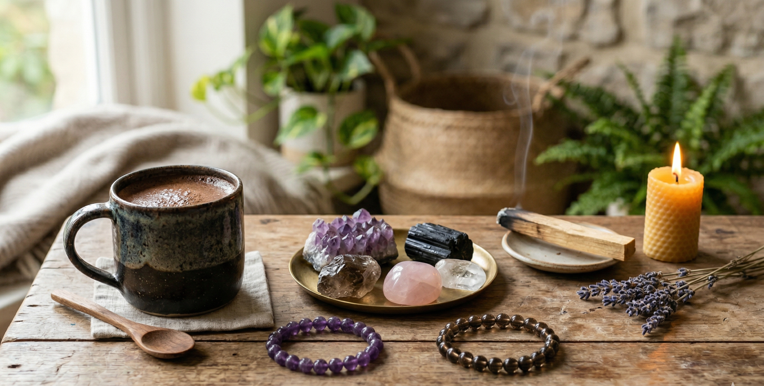 How to Create a Simple Cacao & Crystal Ritual for Emotional Grounding